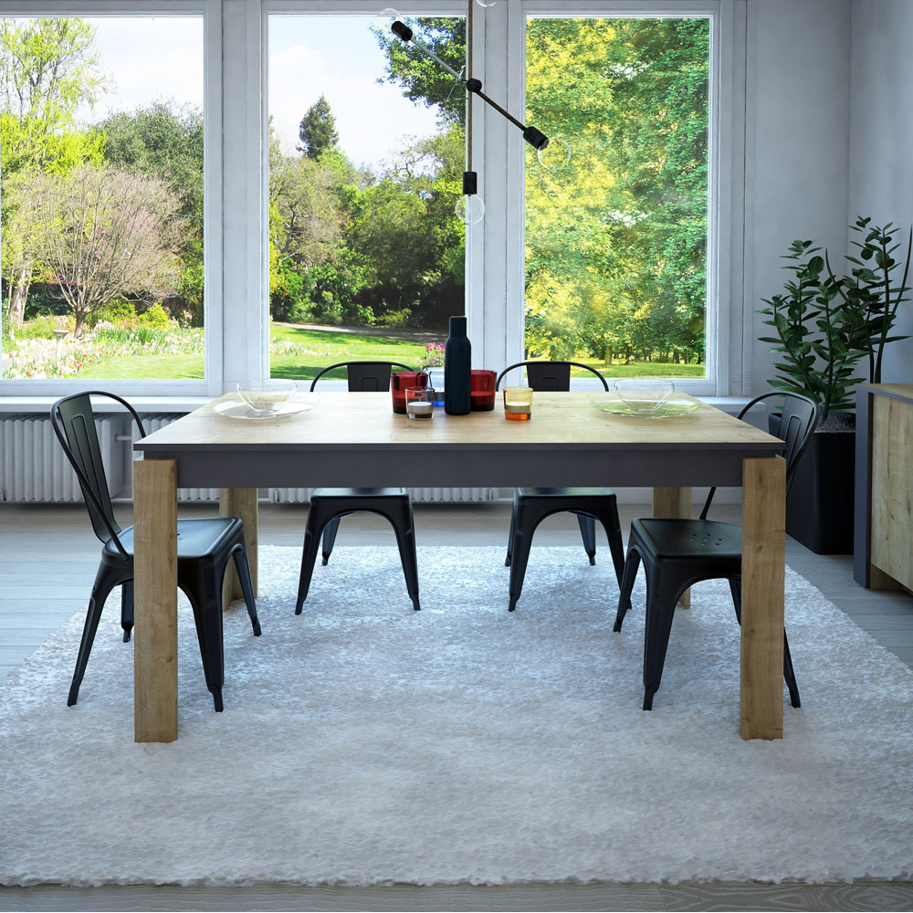Decorotika Manhattan 6 Seater Dining Table Oak Image 6