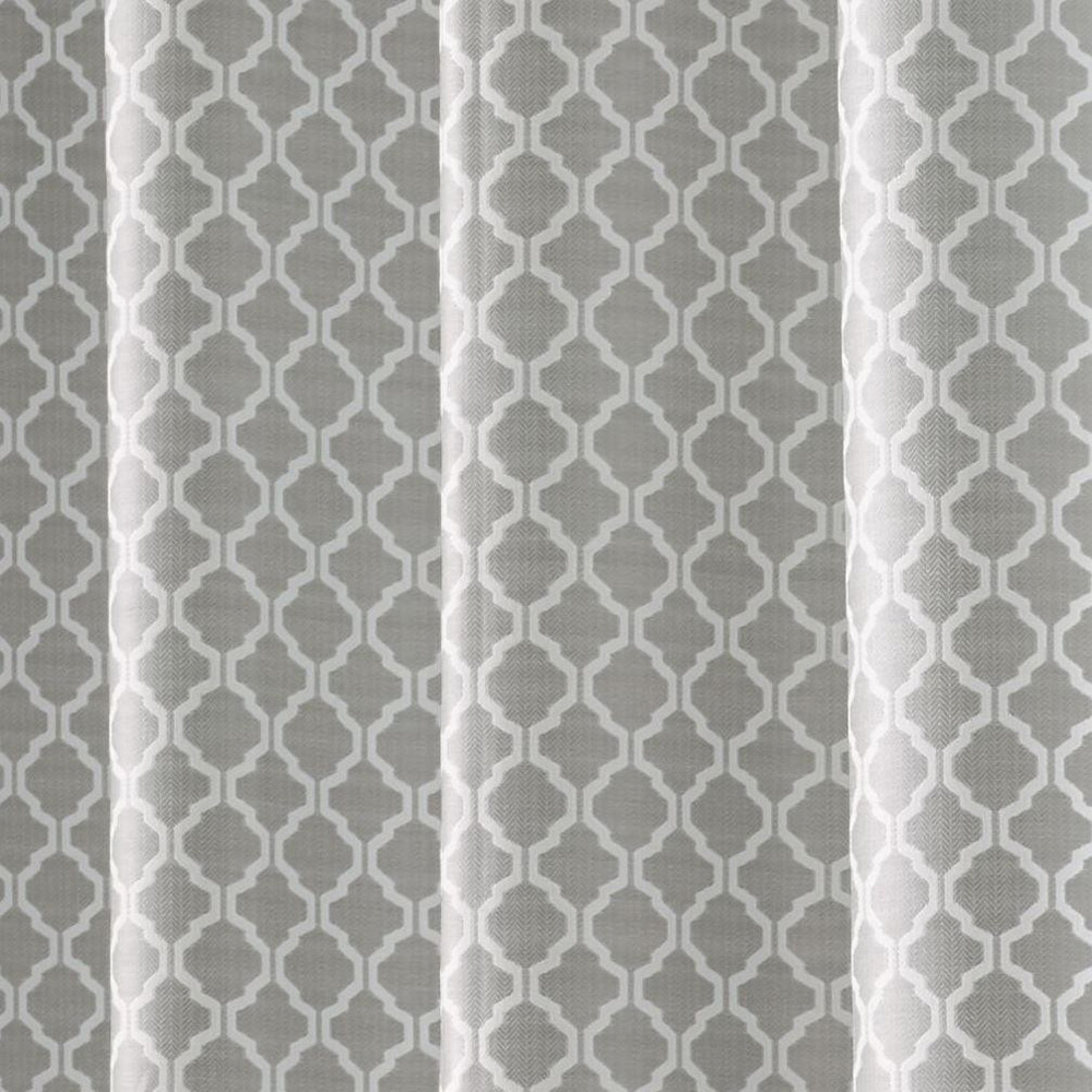 Alan Symonds Wold Silver and White Ring Top Eyelet Curtains 117cm x 228cm Image 3