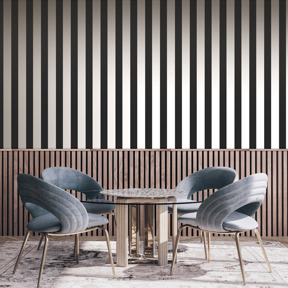 Galerie Style Sisters Stripe Black Wallpaper Image 2