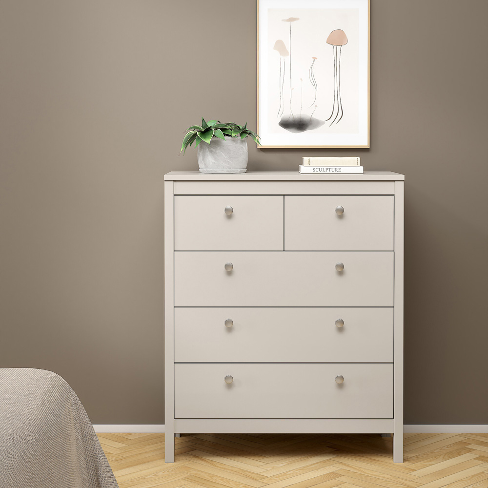 Florence Madrid 5 Drawer Cashmere Chest of Drawers Image 6