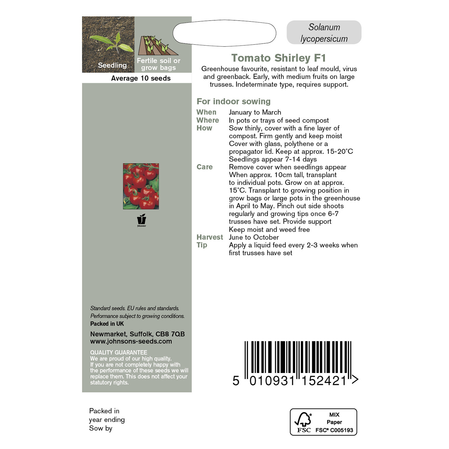 Johnsons Shirley F1 Tomato Seeds Image 3