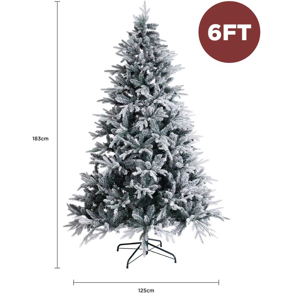 Charles Bentley Luxury Pre-Lit Faux Hinged Snowy Christmas Tree 6ft Image 8