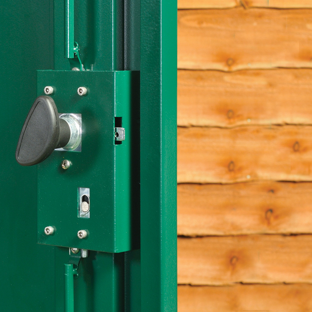 Asgard Saracen 5 x 4ft Double Door Green High Security Apex Garden Shed Image 4