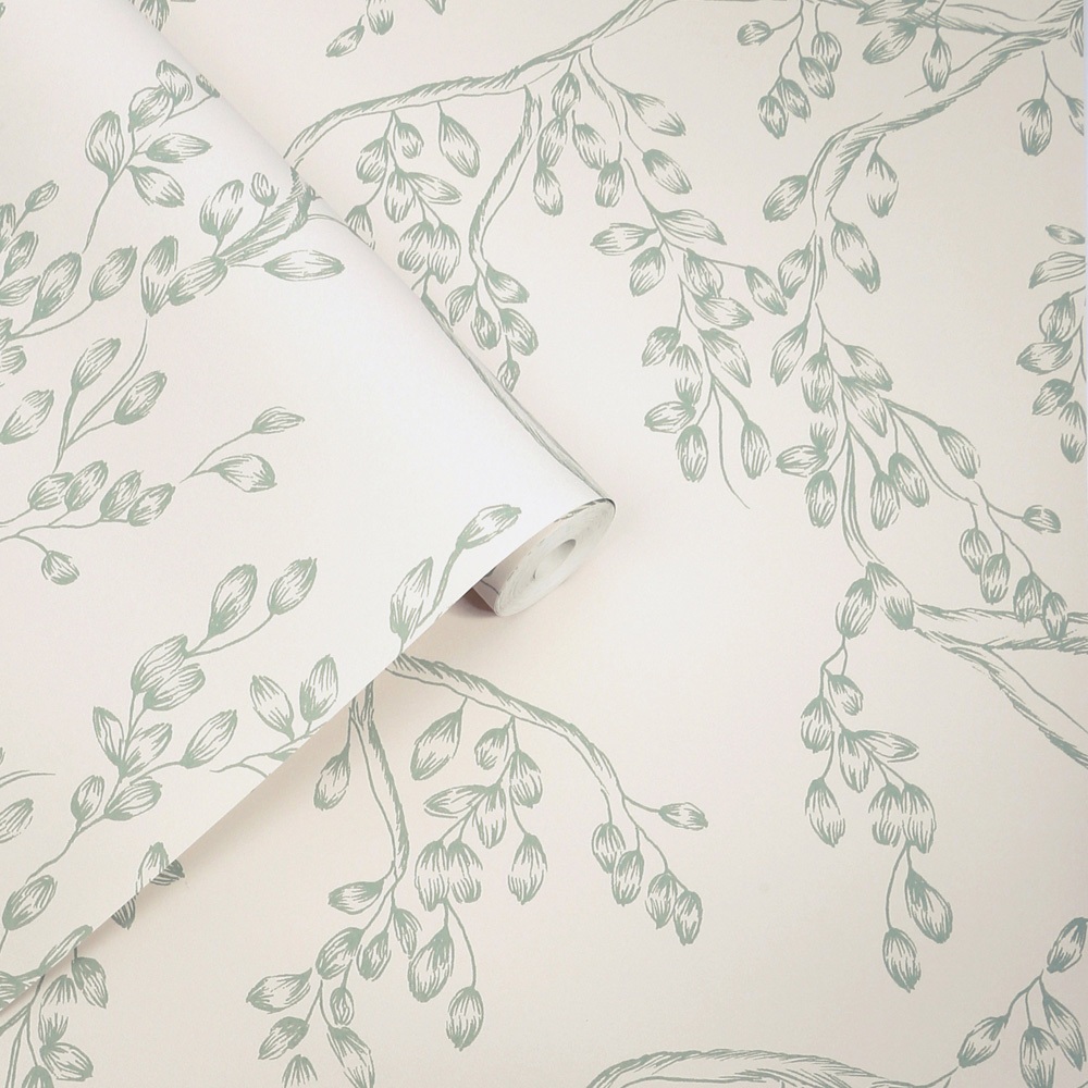 Laura Ashley Rainham Willow Sage Wallpaper Image 2