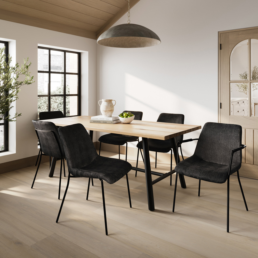 LPD Home Louie Tawny and Black 6 Seater Dining Table Image 6