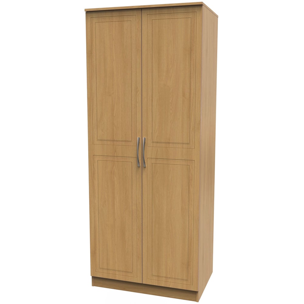 Crowndale Dorset 2 Door Modern Oak Wardrobe Ready Assembled Image 2