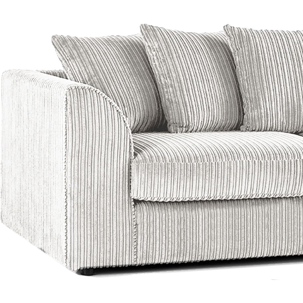 Luxor 6 Seater Silver Jumbo Cord Scatter Back Sofa Suite Image 3