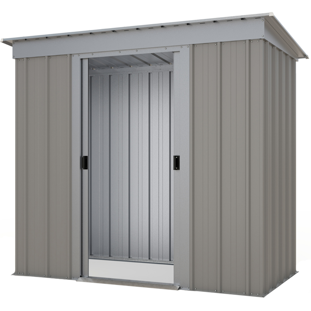 Yardmaster 6 x 4ft Platinum Metal Pent Storage Shed with Floor Support Kit Image 1