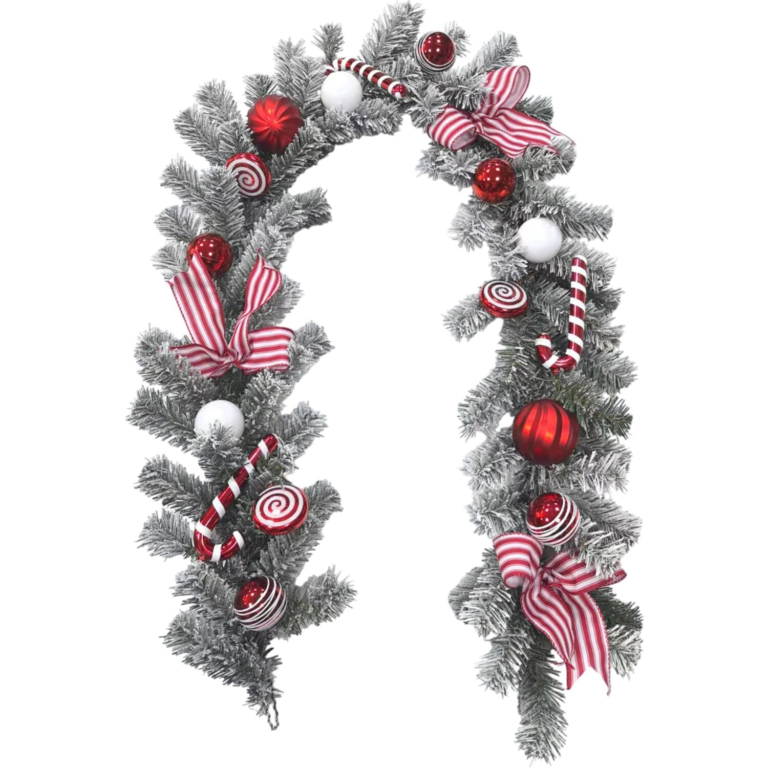 Candy Cane Ribbon Garland - Multicolour Image