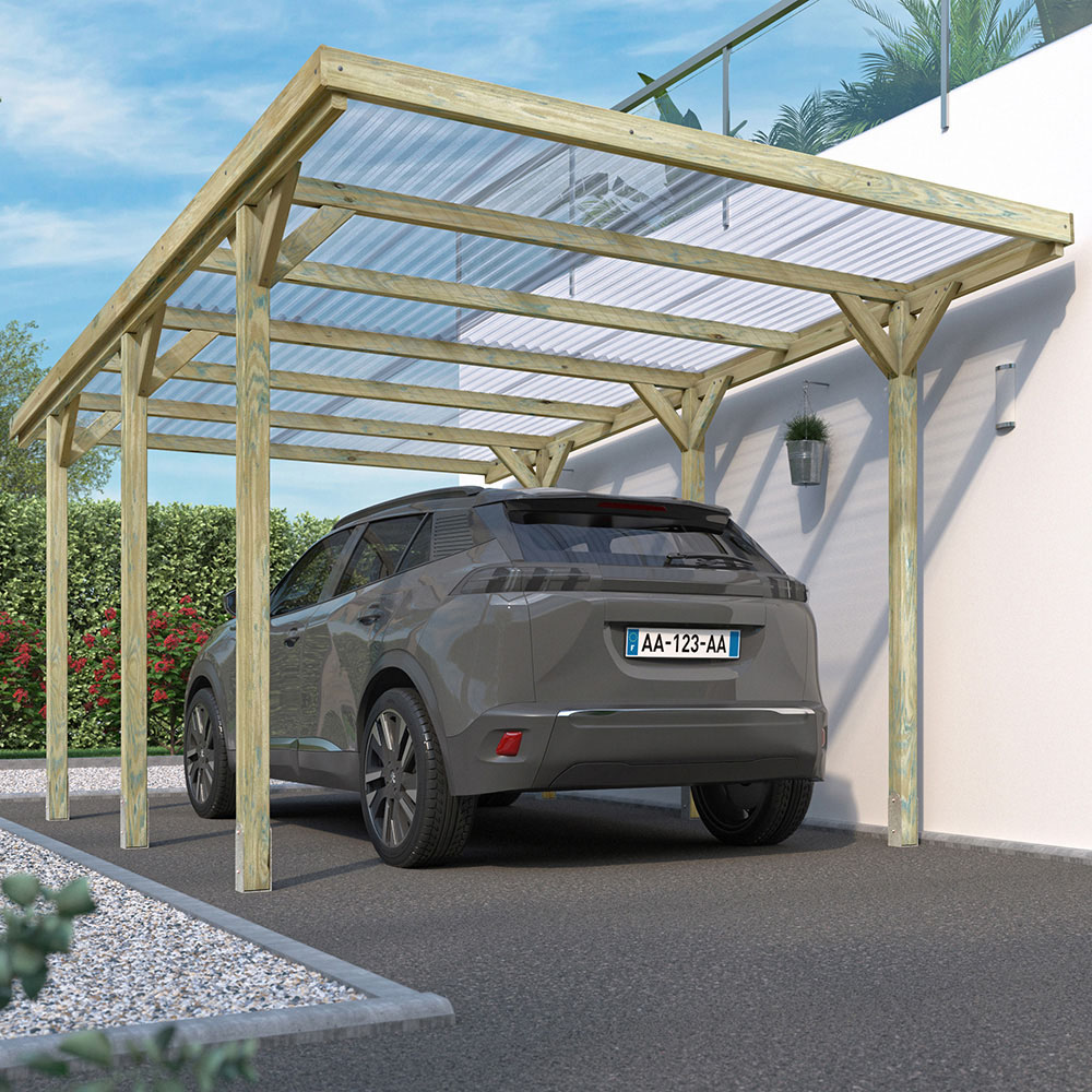 Cerland Jean Wooden Carport 9.8 x 16.4ft Image 2