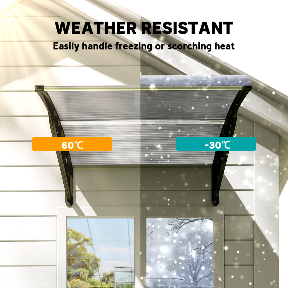 Outsunny Clear Window and Door Canopy Awning 1.03 x 0.965m Image 7