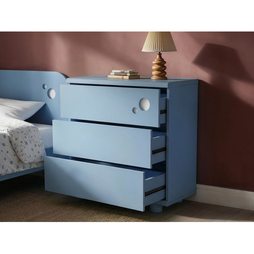 Flair Livana 3 Drawer Blue Chest of Drawers Image 6