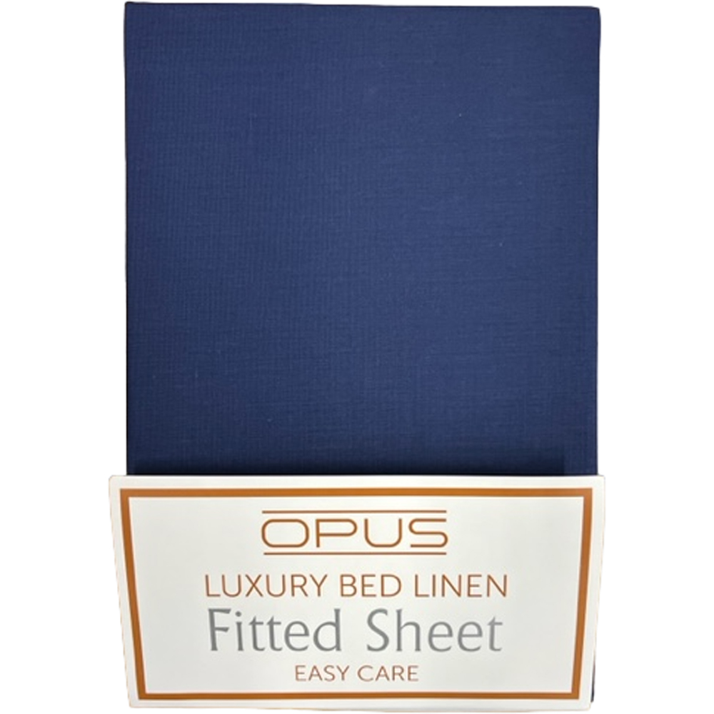 Opus Double Navy Polycotton Fitted Bed Sheet Image 3