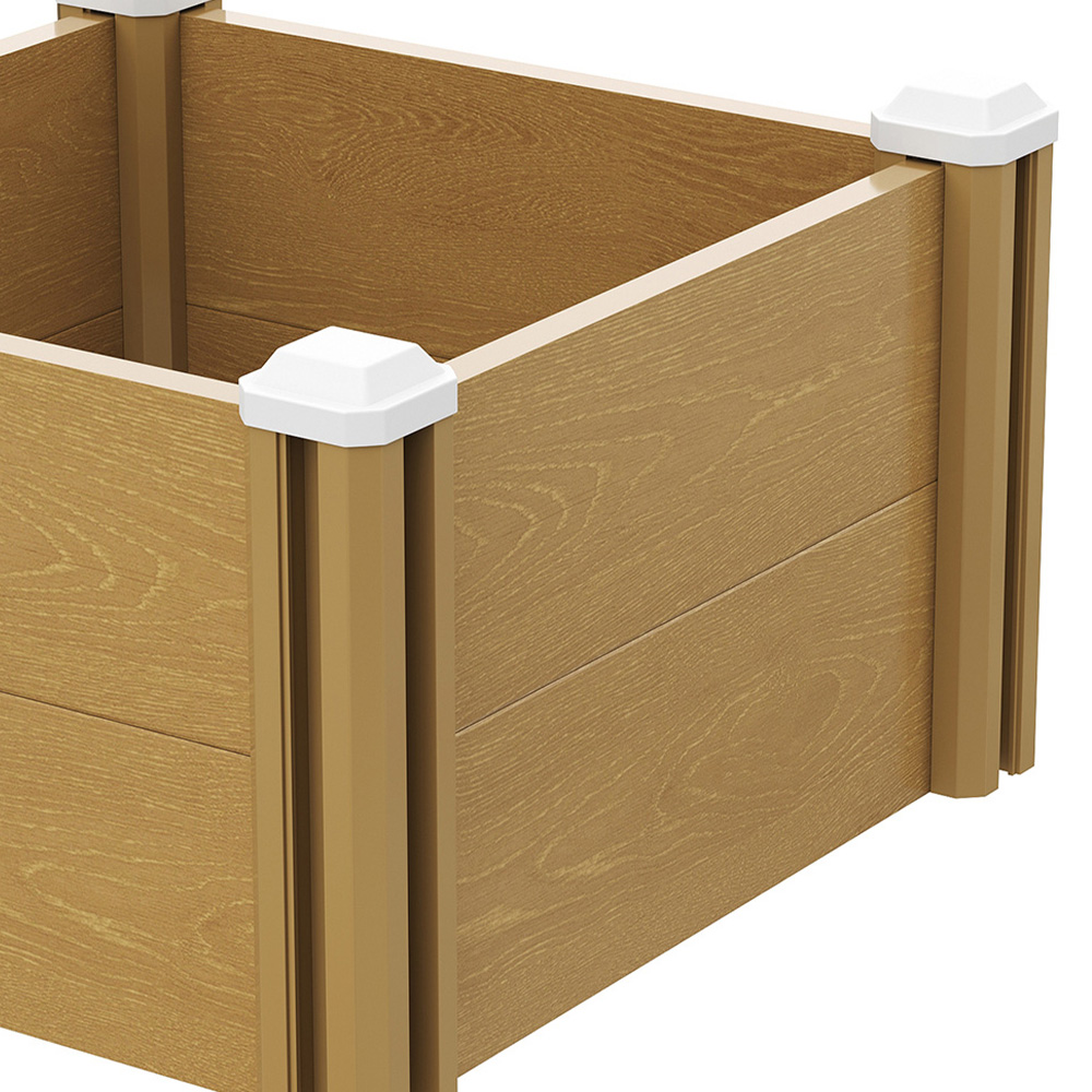 Living and Home Woodgrain Effect Plastic Raised Garden Bed 54 x 54cm Image 3