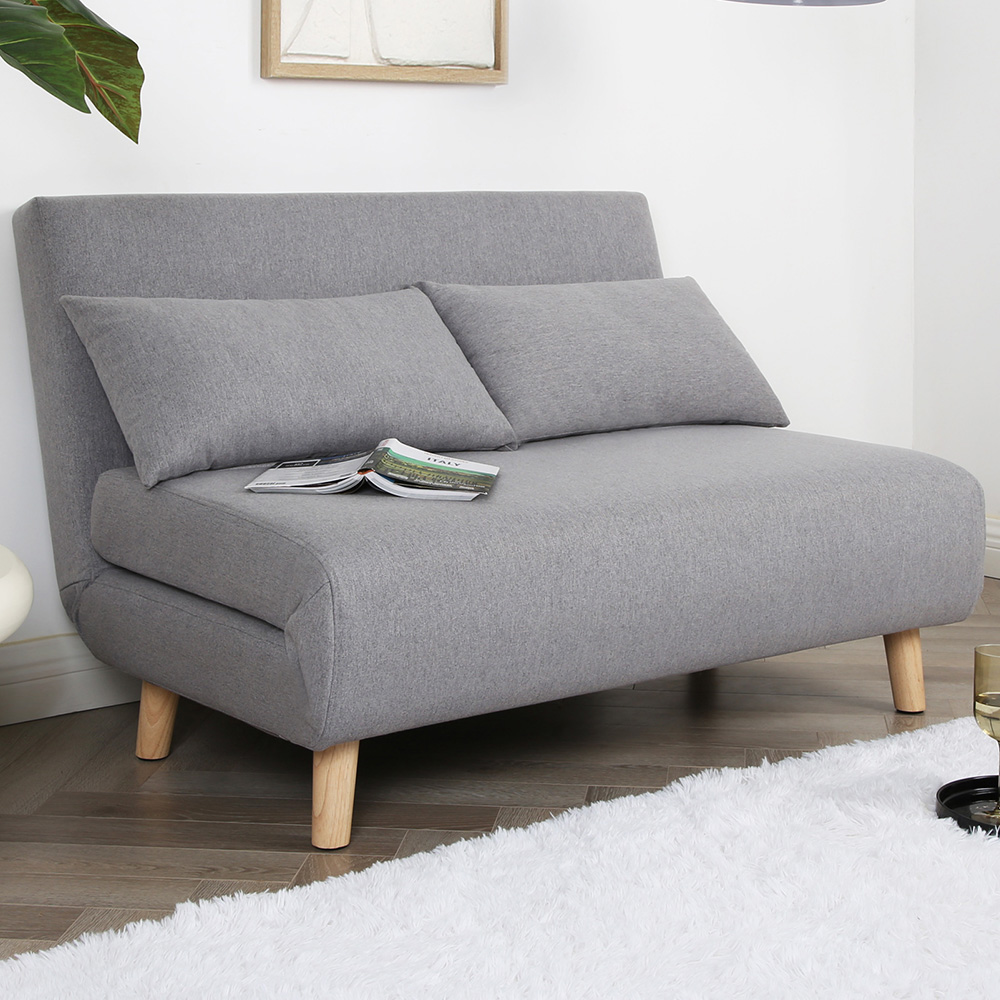 Aurora Double Sleeper Grey Linen Sofa Bed Image 1