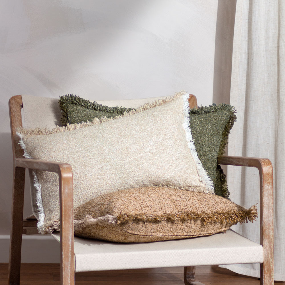 Yard Doze Natural Reversible Fringed Cushion Image 4