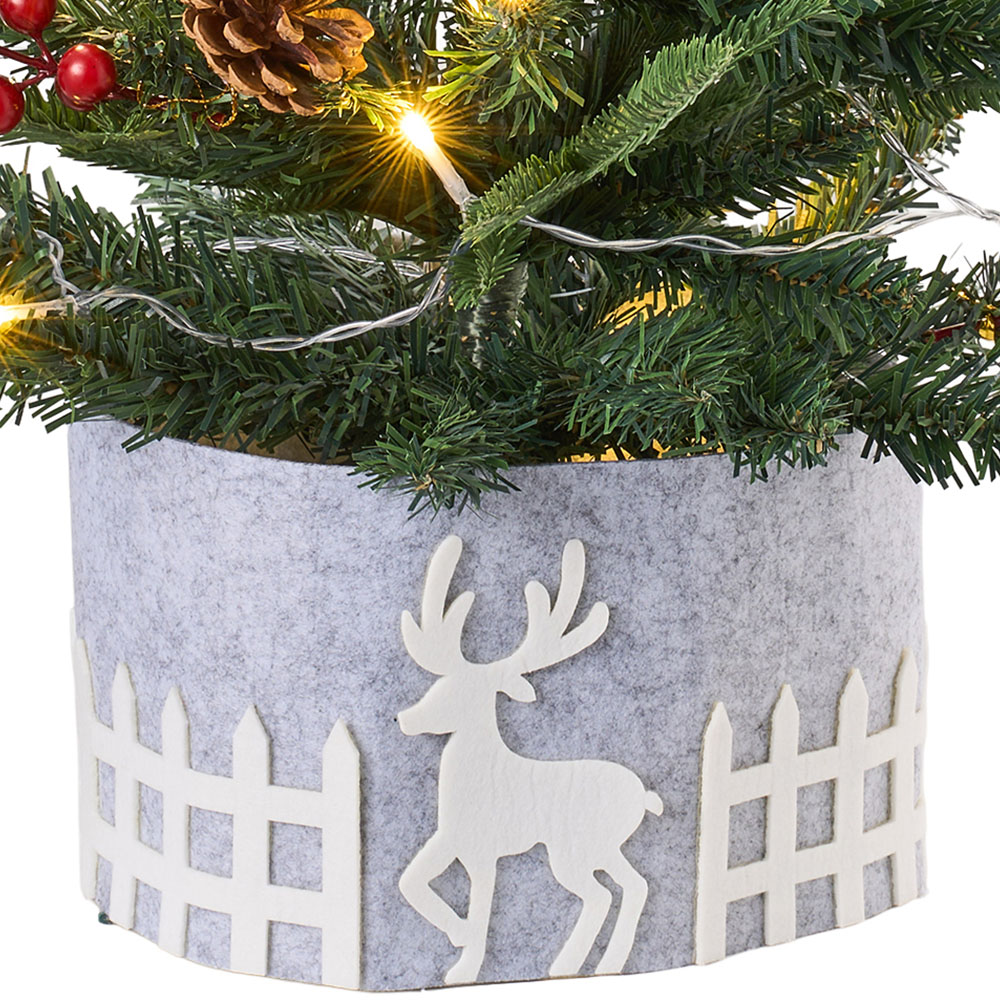 Living and Home String Light Pinecones and Red Berries Mini Artificial Christmas Tree 1.8ft Image 5