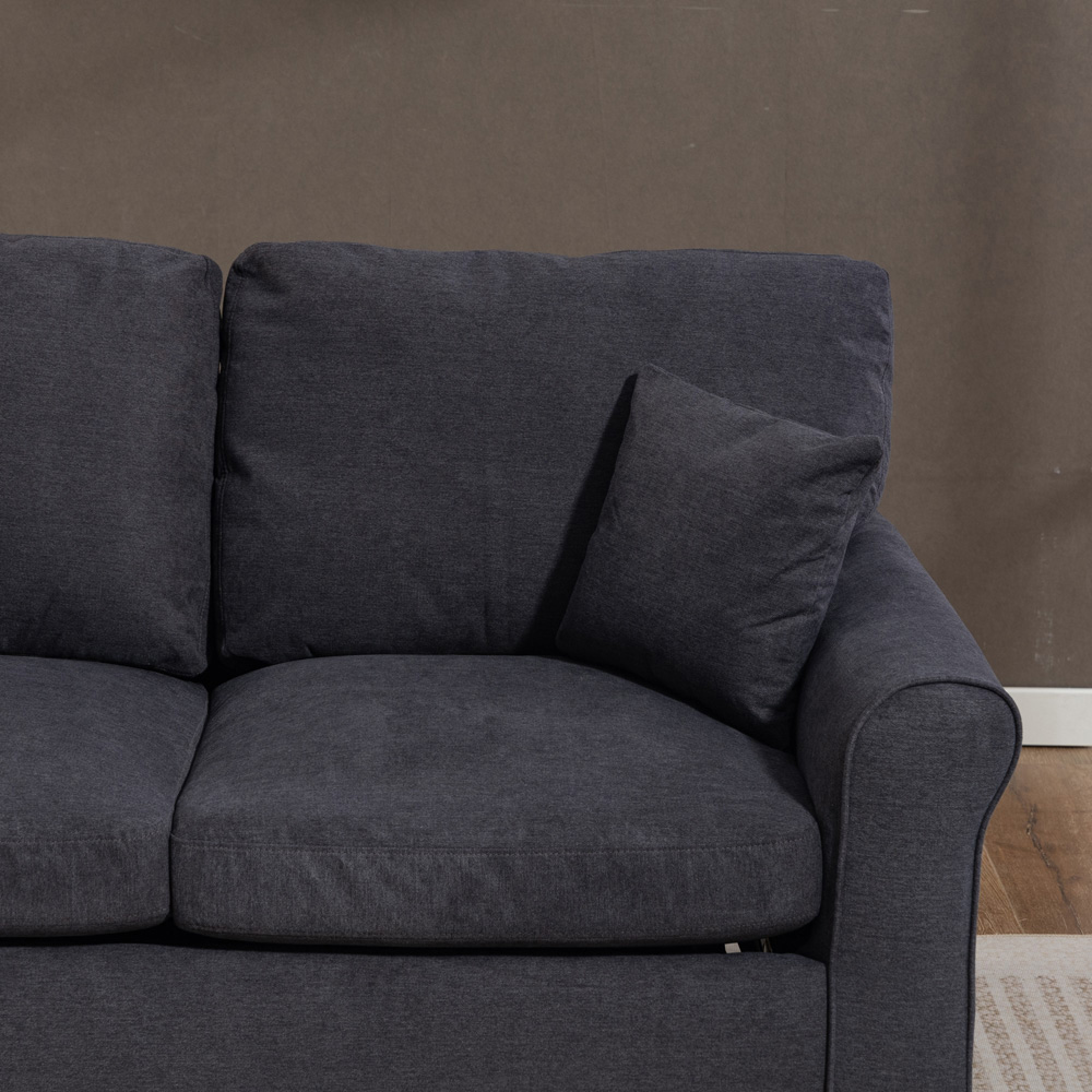 Artemis Home Lewiston 2 Seater Charcoal Grey Fabric Sofa Bed Image 2