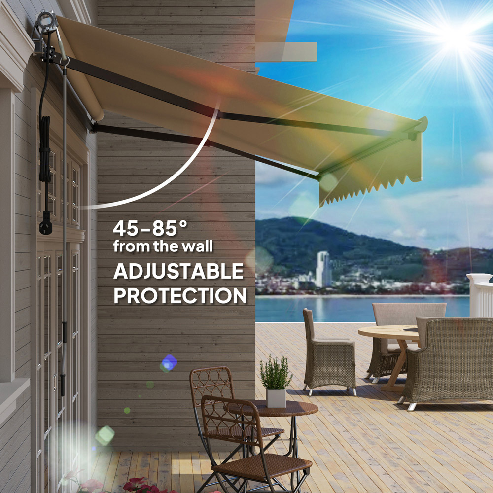 Outsunny 3.5 x 3m Beige Electric Retractable Awning Image 6
