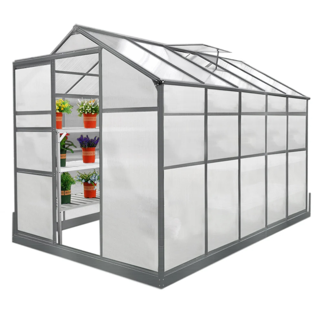 MonsterShop 6 x 10ft Greenhouse with Base and Racks Image 2