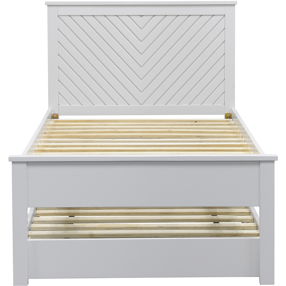 Chevron Single White Guest Bed and Trundle Image 3