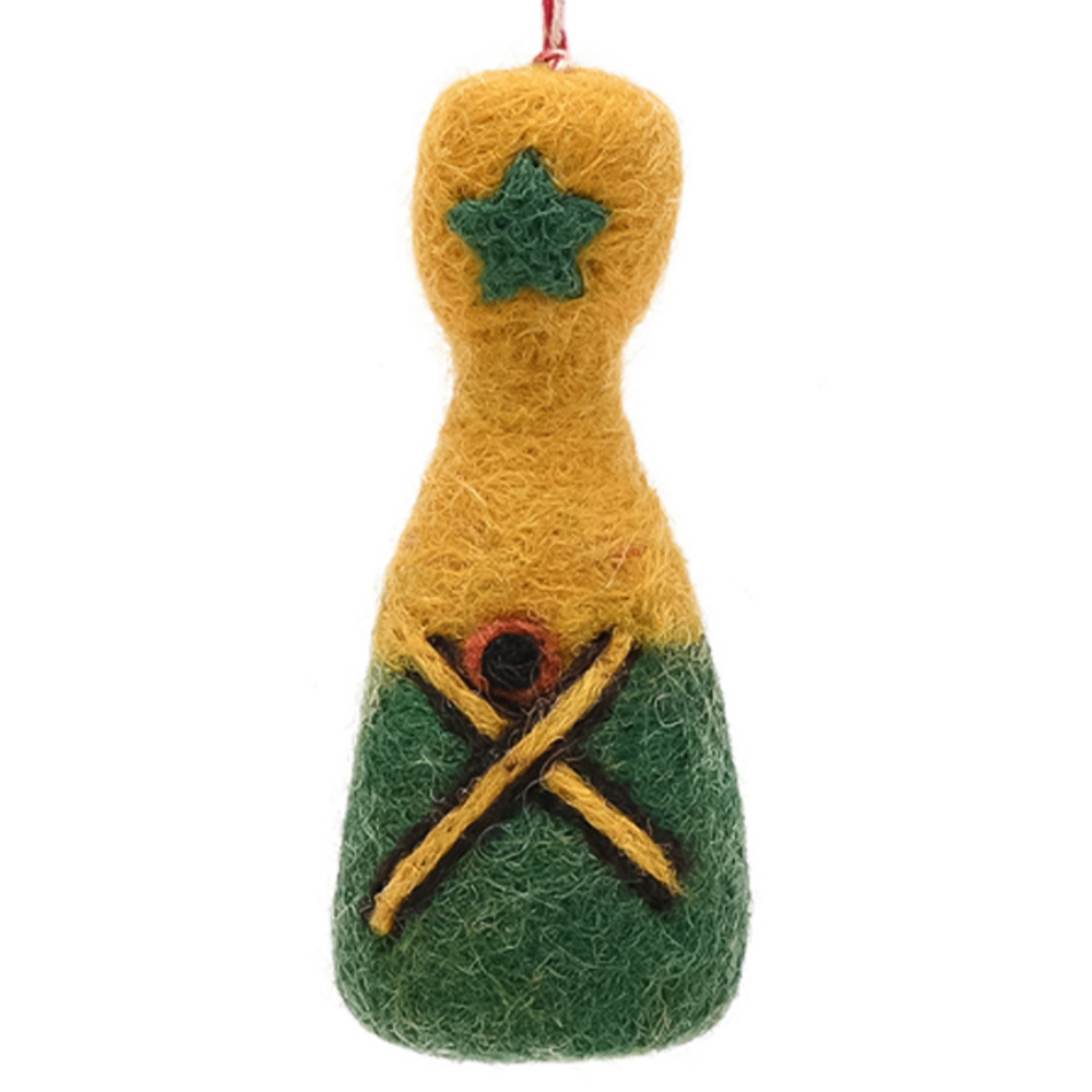 The Seasonal Gift Co Champagne Felt Hanging Decoration 13cm Image 2