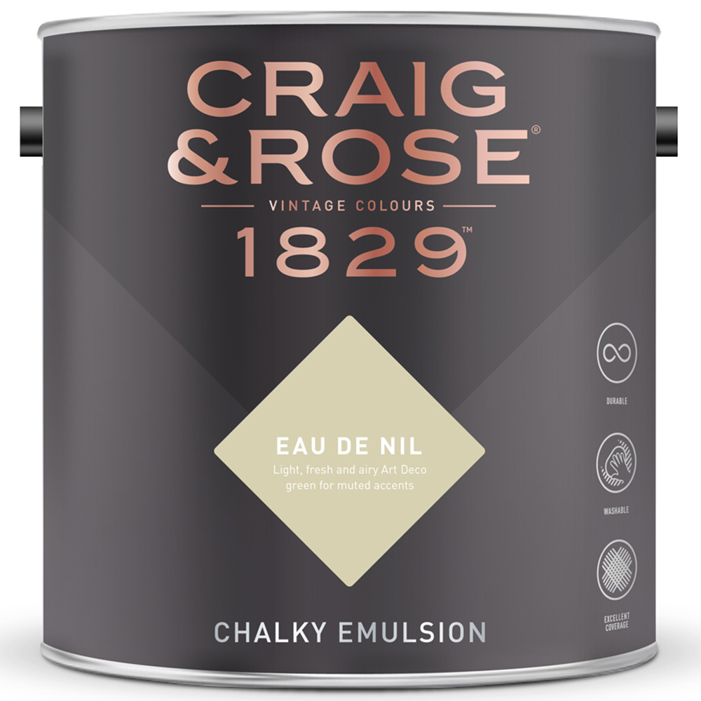 Craig & Rose Walls and Ceilings Eau de Nil Chalky Emulsion Paint 5L Image 2