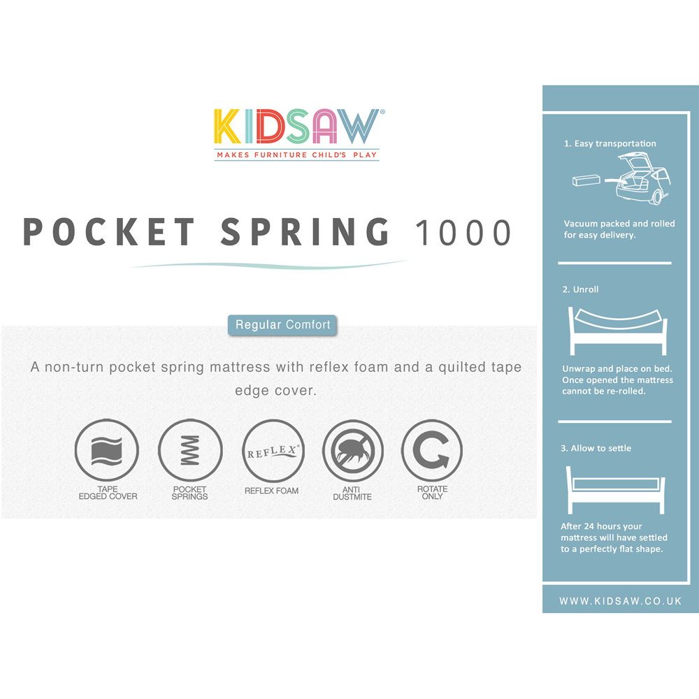 Kidsaw Single Pocket Sprung Mattress Image 4