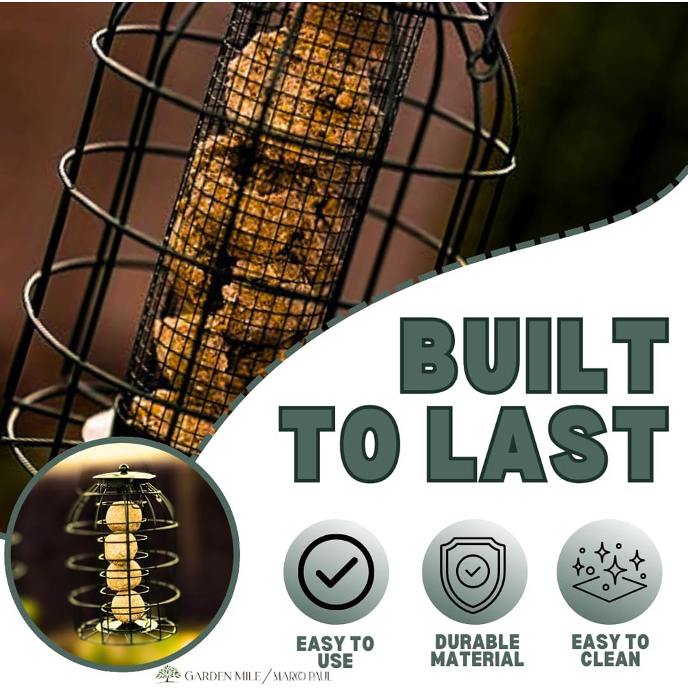 Marco Paul Squirrel Proof Seed Fat Ball and Nut Bird Feeder 3 Pack Image 3