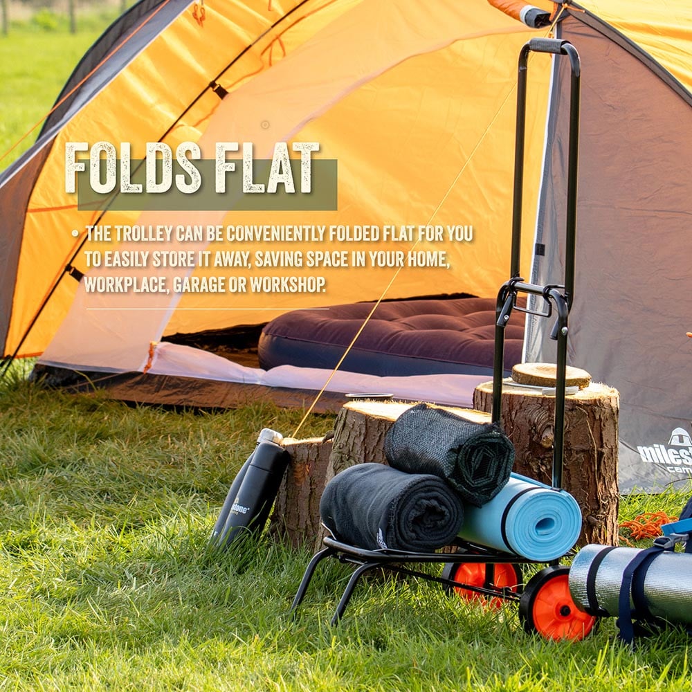 Milestone Camping Heavy Duty Steel Kit Trolley with Elastic Straps Image 5