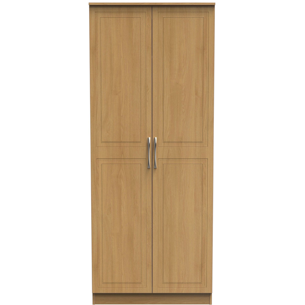 Crowndale Dorset 2 Door Modern Oak Wardrobe Ready Assembled Image 3