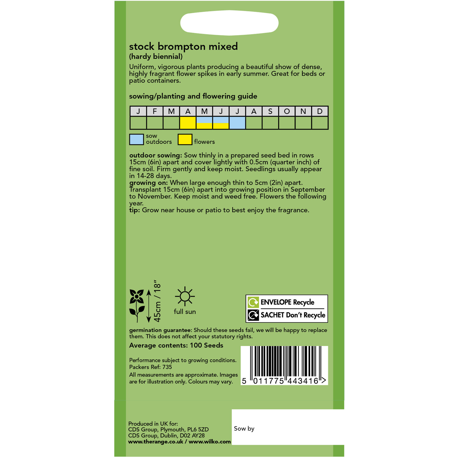 Wilko Stock Brompton Mixed Seeds Pink and White Image 2