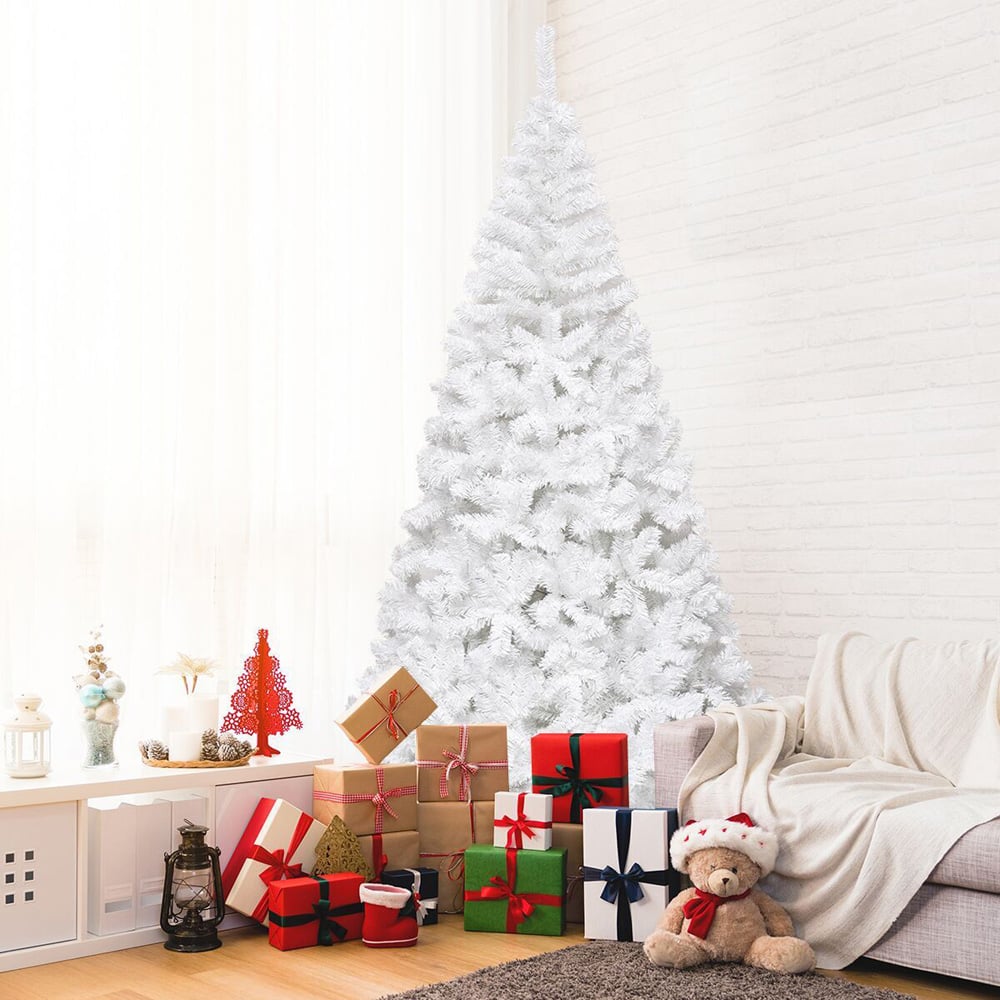 Costway White Artificial Christmas Tree 8ft Image 2