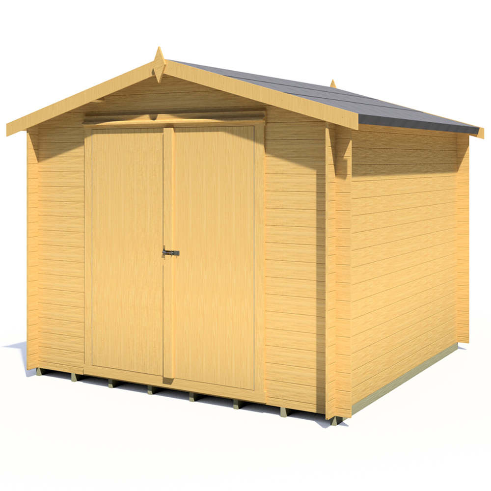 Shire Bradley 9 x 9ft Double Door Wooden Log Cabin Image 5