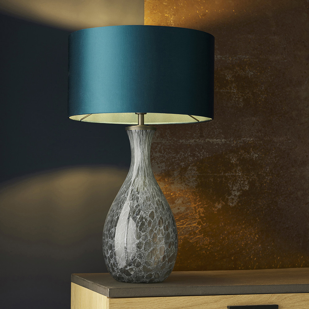 Merano Ortisei Artisan Glass and Brushed Bronze Plate Table Lamp Image 5