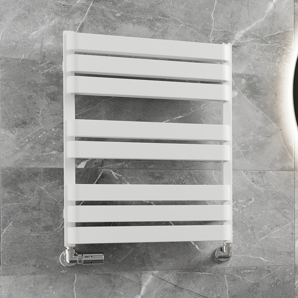 Terma Warp T Bold Matt White Heated Towel Rail 1569 BTU 655 x 500mm Image 2