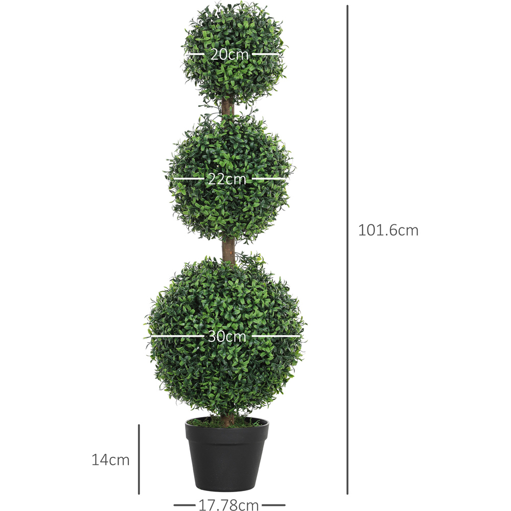 Portland Green Artificial Plants Boxwood Tree in Pot 2 Pack Image 9