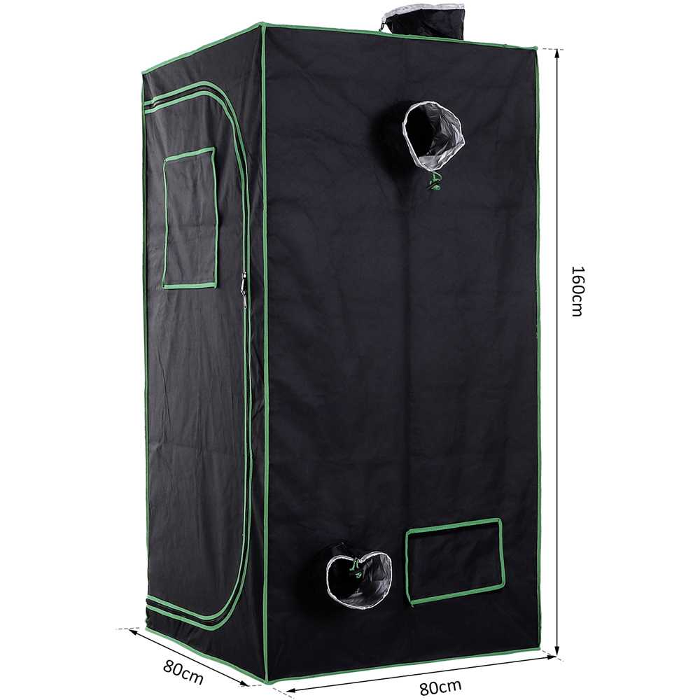 Outsunny Black and Green Hydroponic 2.6 x 5.2ft Plant Grow Tent Image 7