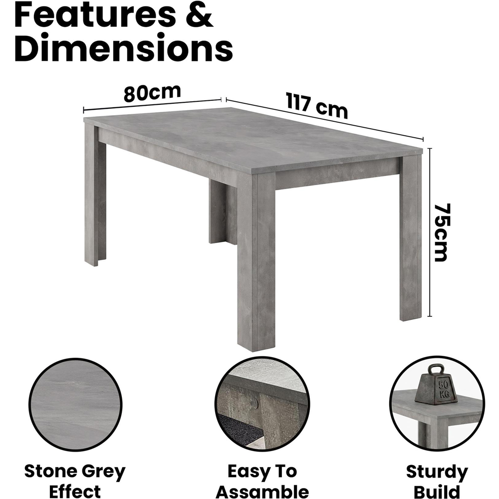 Kosy Koala 6 Seater Stone Dining Set Grey Image 8