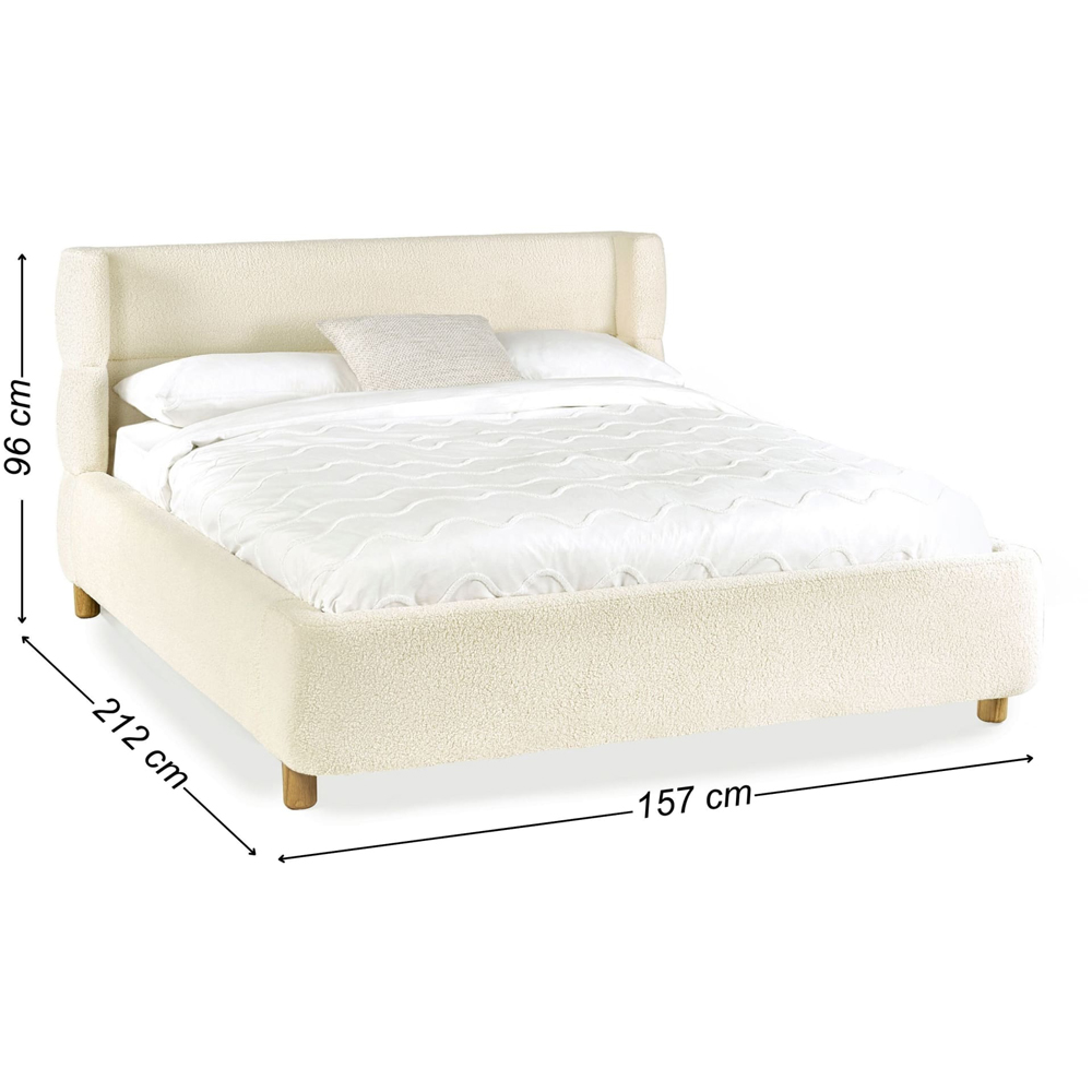 Julian Bowen Oberon Double Cream Boucle Upholstered Bed Image 9