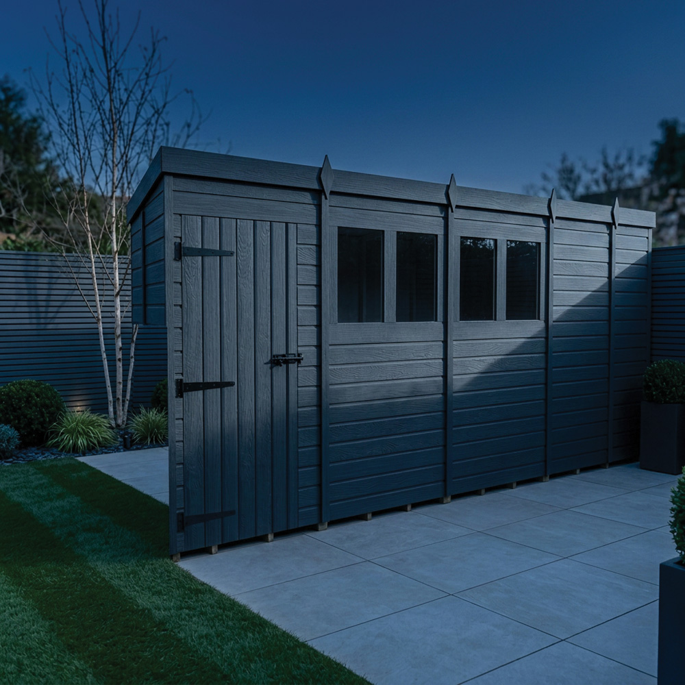 Foreverspaces 17 x 5ft Composite Board Pent Garden Shed Image 3