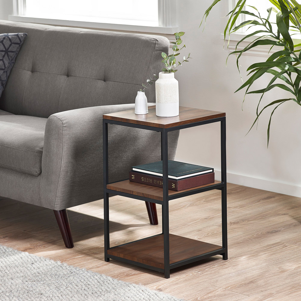 Julian Bowen Tribeca Walnut Tall Narrow Side Table Image 5
