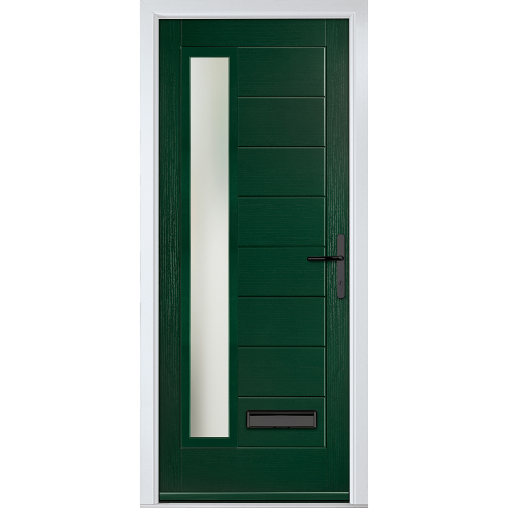 Crystal-Direct Monza Green GRP Clear Glass Left Hand Open Front Door 2090 x 920mm Image 1