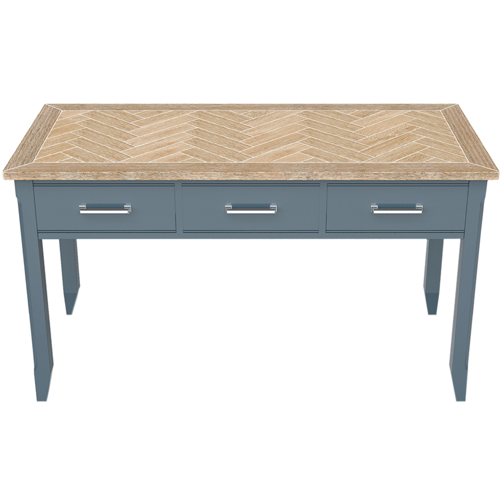 Baumhaus Signature 3 Drawer Blue Executive Dressing Table Image 3