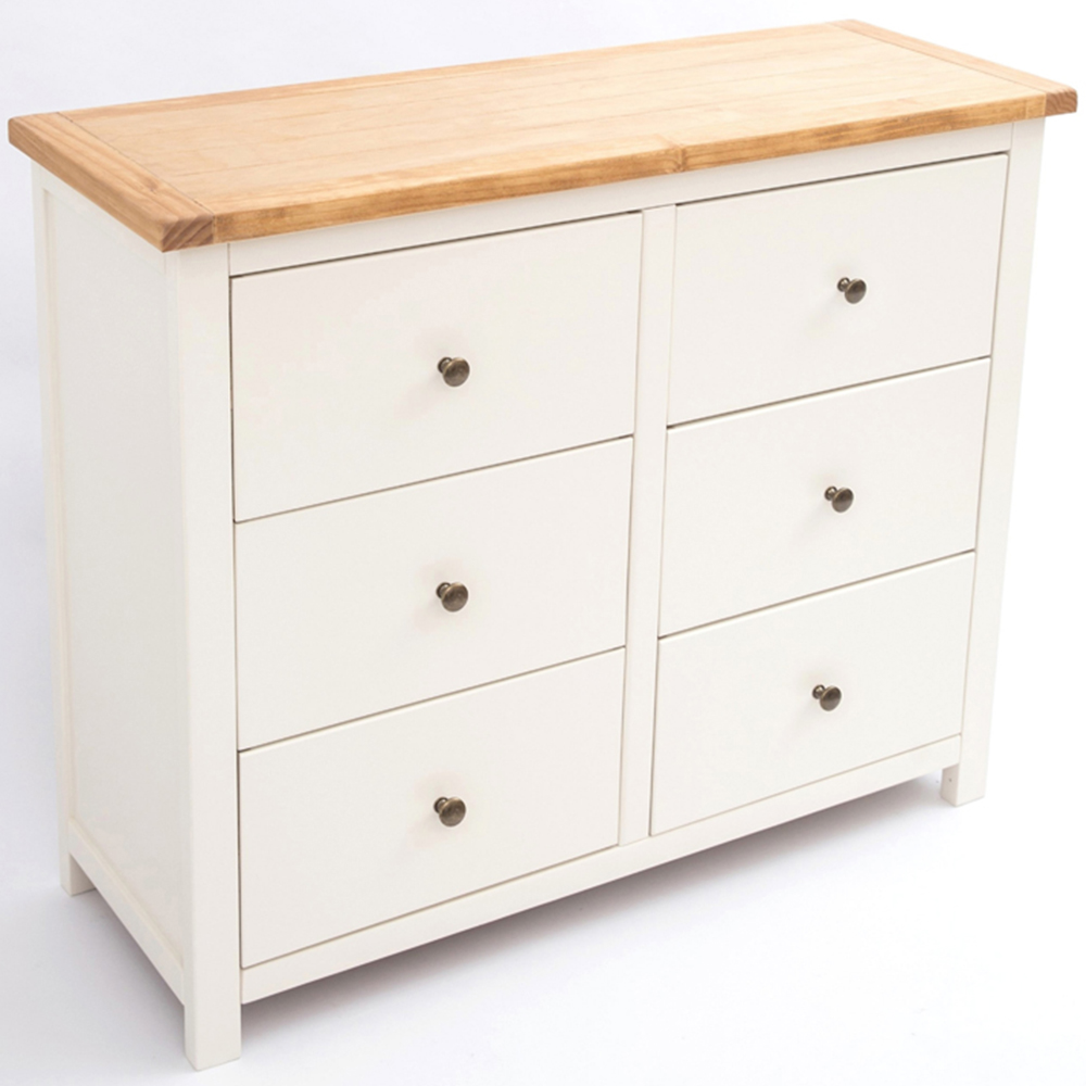 Cabinet Bits Maggiori 6 Drawer White Brass Knob Chest of Drawers Image 4