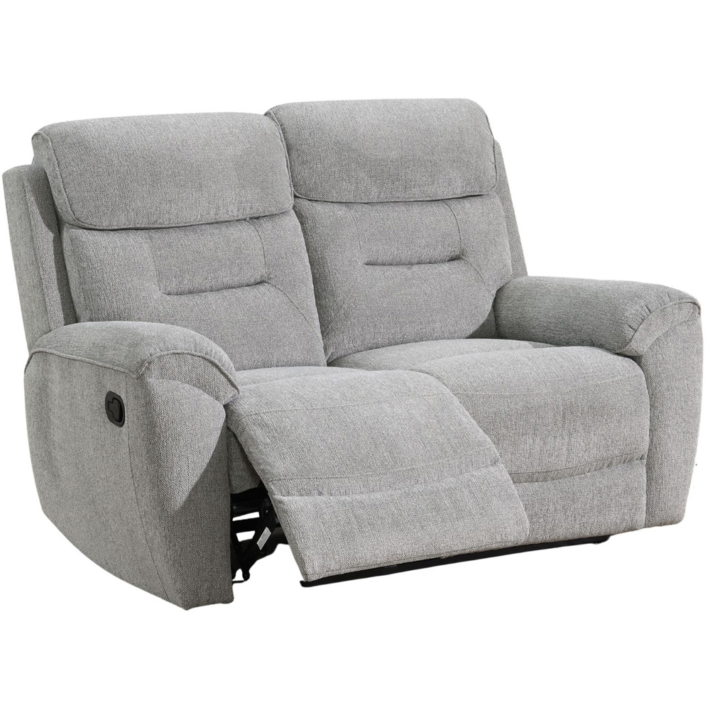 Clinton 2 Seater Light Grey Manual Recliner Sofa Image 2