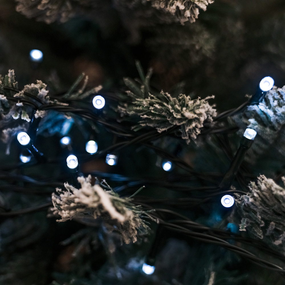 The Christmas Centre 50 Bright White LED Multifunction Green Cable String Light 5m Image 5