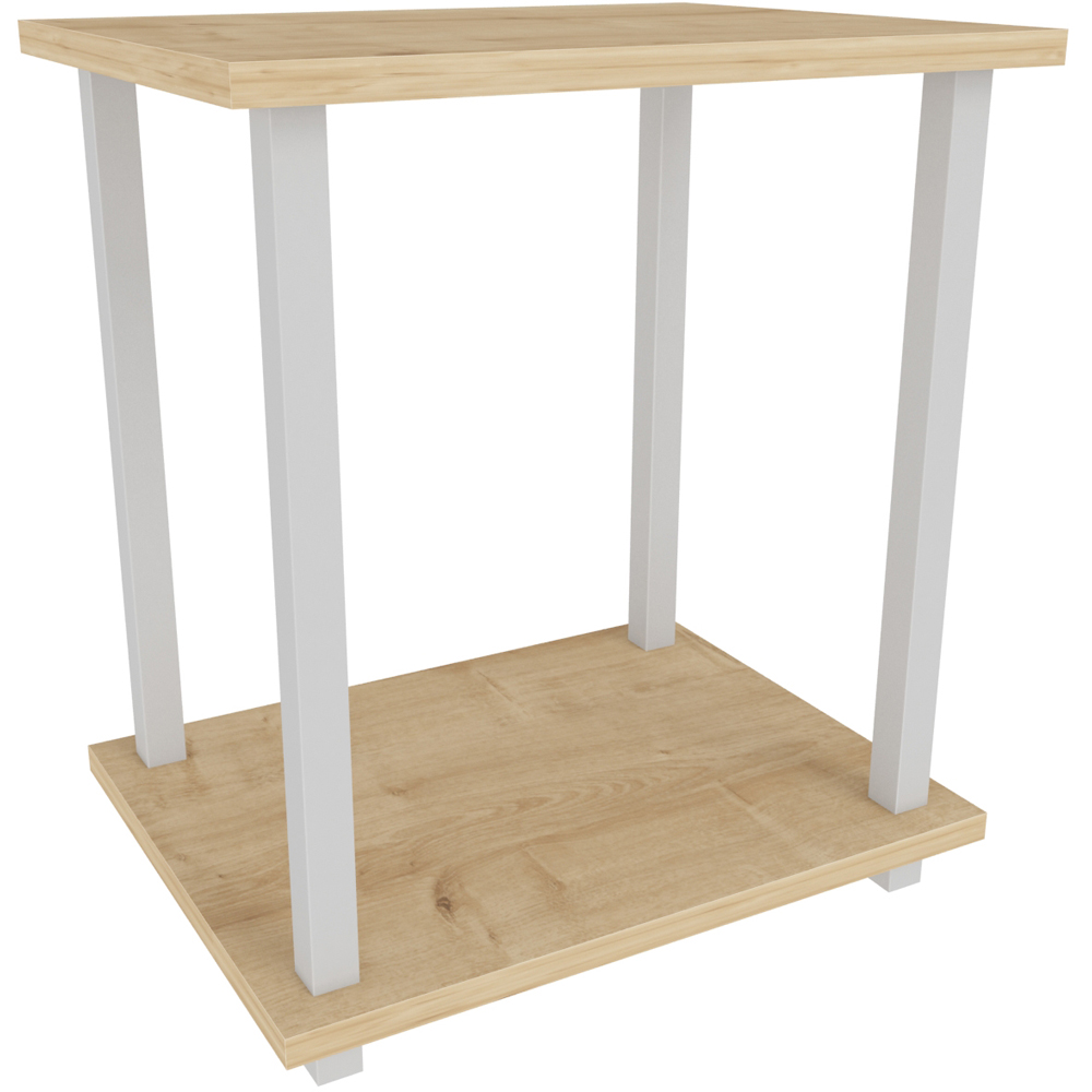 Decorotika Gurnee White and Oak Side Table Image 2