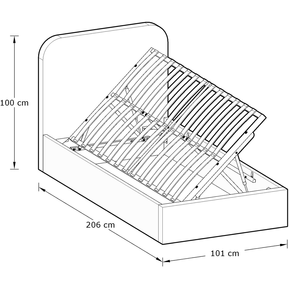 GFW Chiswick Single Soft Grey Ottoman Bed Image 7