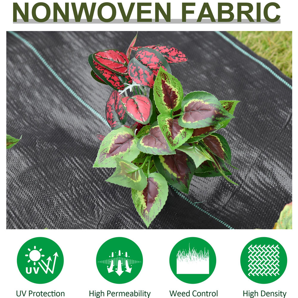 Outsunny Garden Fabric Weed Barrier Gardening Mat 2 x 50m Image 4
